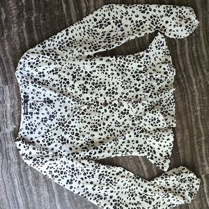 Nasty Gal leopard print long sleeve blouse